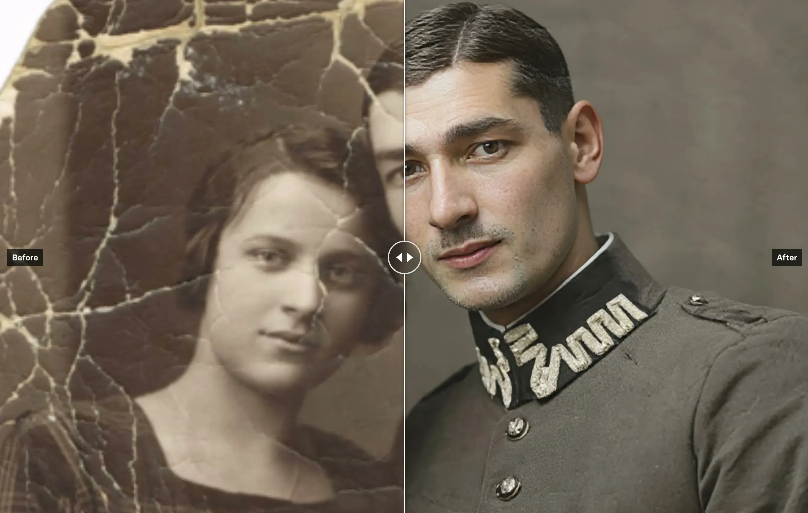 Restore this photo: remove scratches and stains, then colorize it. Prompt helper 5